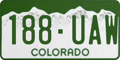 CO license plate 188UAW