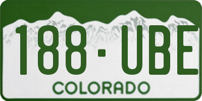 CO license plate 188UBE