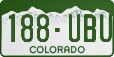 CO license plate 188UBU