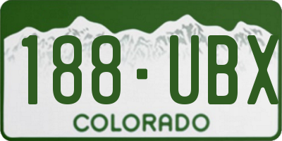 CO license plate 188UBX