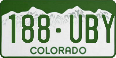 CO license plate 188UBY