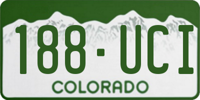 CO license plate 188UCI