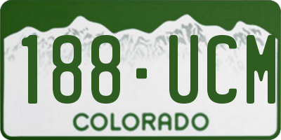CO license plate 188UCM