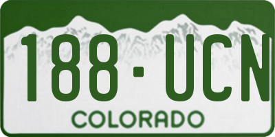 CO license plate 188UCN