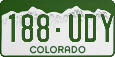 CO license plate 188UDY