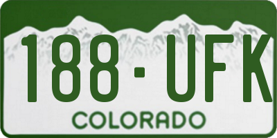 CO license plate 188UFK