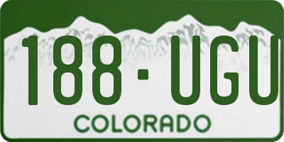 CO license plate 188UGU