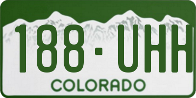 CO license plate 188UHH