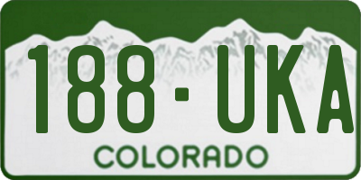 CO license plate 188UKA