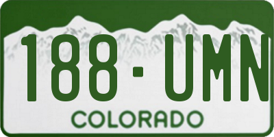 CO license plate 188UMN