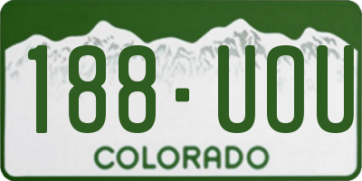 CO license plate 188UOU