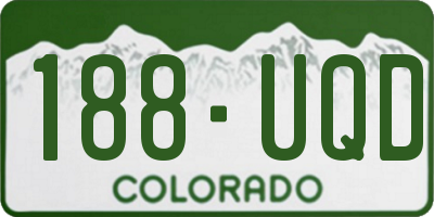 CO license plate 188UQD