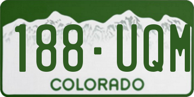 CO license plate 188UQM