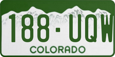 CO license plate 188UQW
