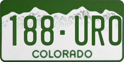 CO license plate 188URO