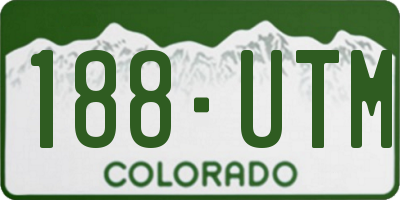 CO license plate 188UTM