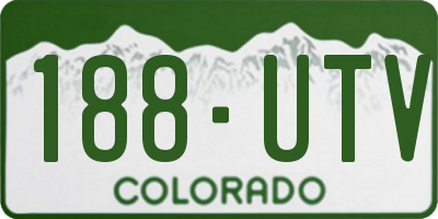 CO license plate 188UTV