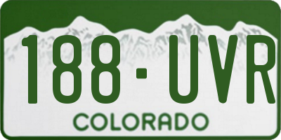 CO license plate 188UVR