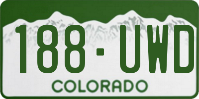 CO license plate 188UWD