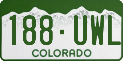 CO license plate 188UWL