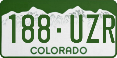 CO license plate 188UZR