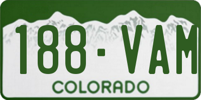 CO license plate 188VAM
