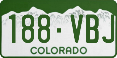 CO license plate 188VBJ