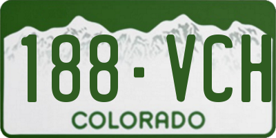 CO license plate 188VCH