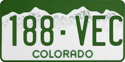 CO license plate 188VEC