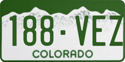 CO license plate 188VEZ