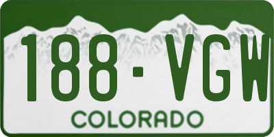 CO license plate 188VGW