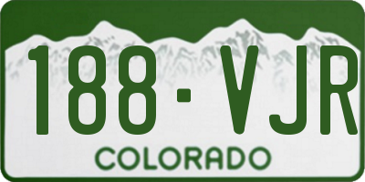 CO license plate 188VJR