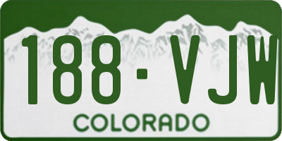 CO license plate 188VJW