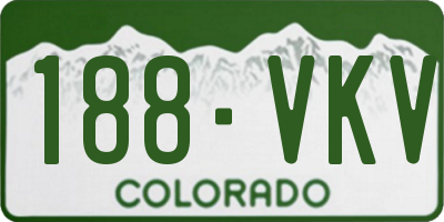 CO license plate 188VKV