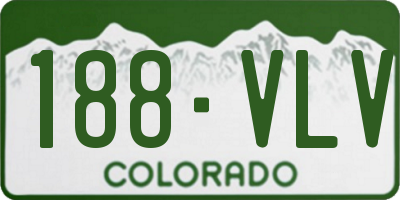 CO license plate 188VLV