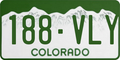 CO license plate 188VLY