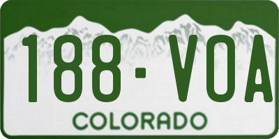 CO license plate 188VOA