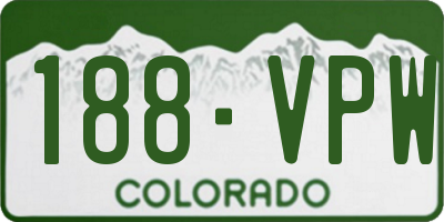 CO license plate 188VPW