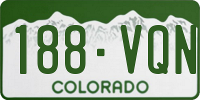 CO license plate 188VQN