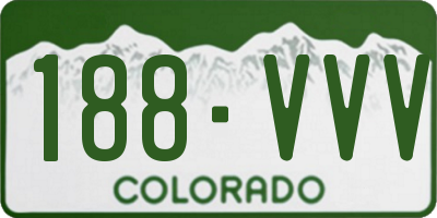 CO license plate 188VVV
