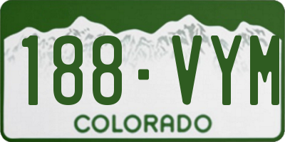 CO license plate 188VYM