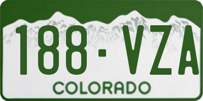 CO license plate 188VZA