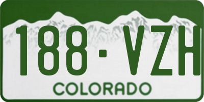 CO license plate 188VZH