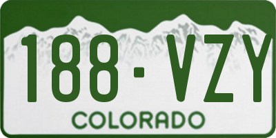 CO license plate 188VZY