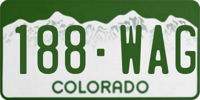 CO license plate 188WAG