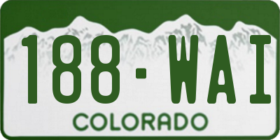 CO license plate 188WAI