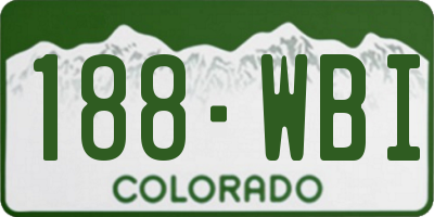 CO license plate 188WBI