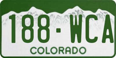 CO license plate 188WCA