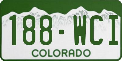 CO license plate 188WCI