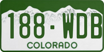 CO license plate 188WDB
